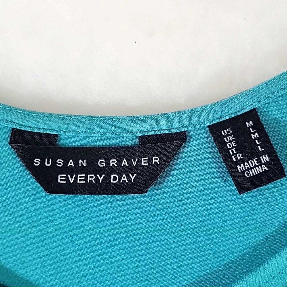 Susan Graver Drape Collar Sleeveless Top Size M - Picture 2 of 7